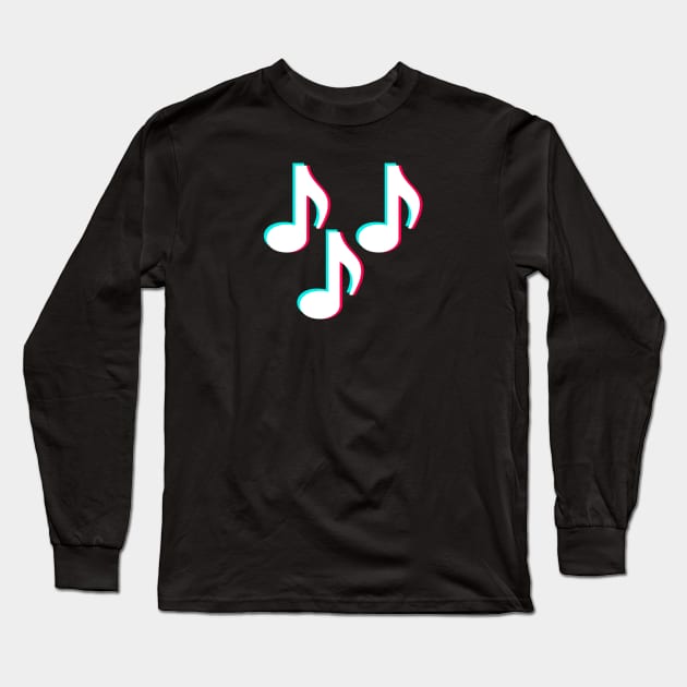 TikTok Music Notes White Long Sleeve T-Shirt by ThingyDilly